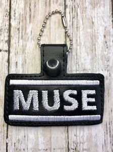 ITH Digital Embroidery Pattern for MUSE Band Snap Tab / Key Chain, 4x4 hoop