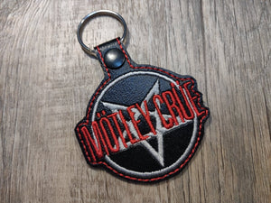 ITH Digital Embroidery Pattern for Motley Rock Band Snap Tab / key Chain, 4X4 Hoop
