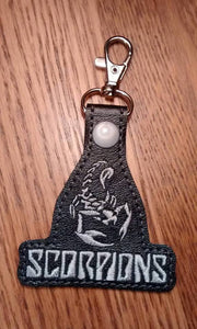 ITH Digital Embroidery Pattern for Scorpions Snap Tab / Key Chain, 4x4 hoop