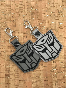 ITH Digital Embroidery Pattern for Autobot Optimus Prime Snap Tab / Key Chain, 4x4 hoop