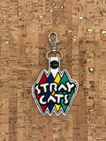 ITH Digital Embroidery Pattern for Stray Cats Snap Tab / Key Chain, 4x4 hoop