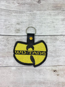 ITH Digital Embroidery Pattern for Wu- Tang Snap Tab / Key Chain, 4x4 hoop