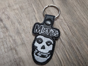ITH Digital Embroidery Pattern for Misfits Band Snap Tab / Key Chain, 4x4 Hoop