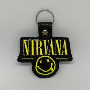ITH Digital Embroidery Pattern for Nirvana Band Snap Tab / Key Chain, 4x4 Hoop