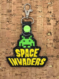ITH Digital Embroidery Pattern for Space Invader Snap Tab / Key Chain, 4x4 hoop