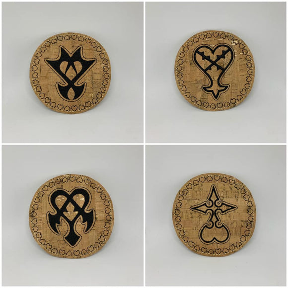 ITH Digital Embroidery Pattern for Set of 4 Kingdom Heart Coasters, 4x4 hoop