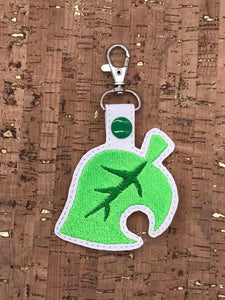 ITH Digital Embroidery Pattern for AC Leaf Logo Snap Tab / Key Chain, 4X4 Hoop