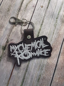 ITH Digital Embroidery Pattern for My Chemical Romance Snap Tab / Key Chain, 4x4 hoop