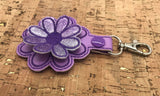 ITH Digital Embroidery Pattern for 3D Daisy Flower Snap Tab / Key Chain, 4x4 hoop