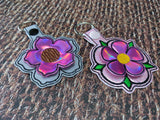 ITH Digital Embroidery Pattern for 3D Flower 4 Snap Tab / Key Chain, 4x4 hoop