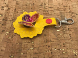 ITH Digital Embroidery Pattern for 3D Sunflower with Butterfly Snap Tab / Key Chain, 4x4 hoop