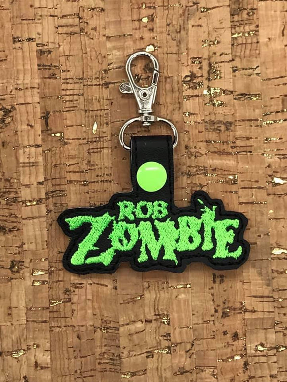 ITH Digital Embroidery Pattern for Rob Zombie Band Snap Tab / Key Chain, 4x4 hoop