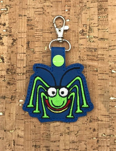 ITH Digital Embroidery Pattern for Cute Grasshopper Snap Tab / Key Chain, 4x4 hoop