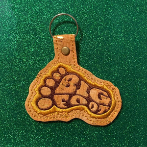 ITH Digital Embroidery Pattern for BIG Foot - Foot Snap Tab / Key Chain, 4x4 hoop