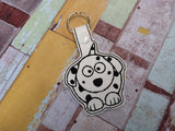 ITH Digital Embroidery Pattern for Lil Dalmation Dog Snap Tab / Key Chain, 4x4 hoop