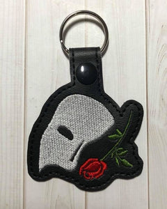 ITH Digital Embroidery Pattern for Phantom Of The Opera Snap Tab / Key Chain, 4x4 hoop
