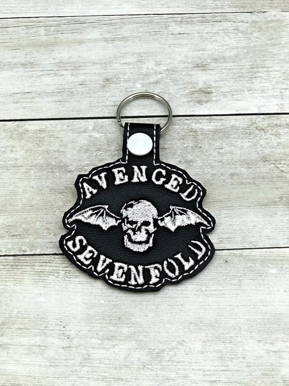 ITH Digital Embroidery Pattern for Avenged Sevenfold Band Snap Tab / Key Chain, 4x4 hoop