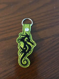ITH Digital Embroidery Pattern for Tribal Seahorse 1 Snap Tab / Key Chain, 4x4 hoop