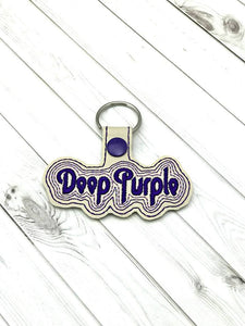 ITH Digital Embroidery Pattern for Deep Purple Band Snap Tab / Key Chain, 4x4 hoop