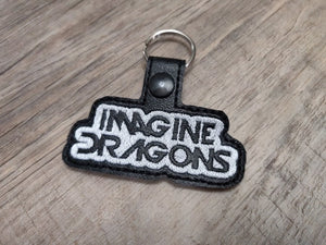 ITH Digital Embroidery Pattern for Imagine Dragons Snap Tab / Key Chain, 4x4 hoop