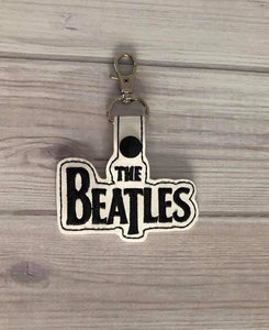 ITH Digital Embroidery Pattern for The Beatles Snap Tab / Key Chain, 4x4 hoop