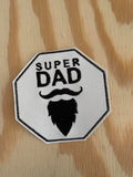 ITH Digital Embroidery Pattern for "Super Dad" with Beard & Mustache Coaster, 4x4 hoop