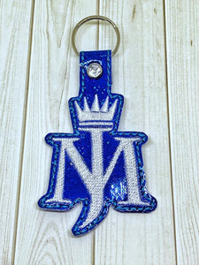 ITH Digital Embroidery Pattern for MJ with Crown Snap Tab / Key Chain, 4x4 hoop
