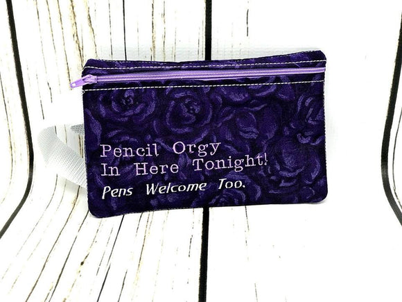 ITH Digital Embroidery Pattern for Pencil Orgy Zipper Bag,  5
