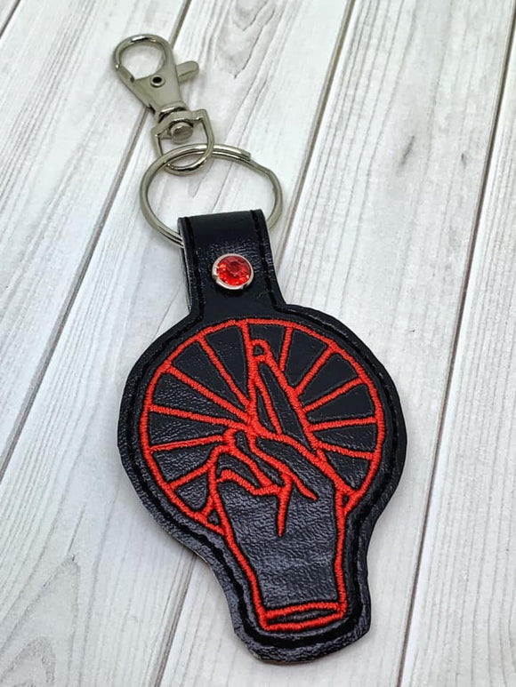 ITH Digital Embroidery Pattern for Anberlin Band Snap Tab / Key Chain, 4x4 hoop