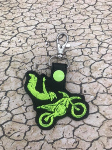 ITH Digital Embroidery Pattern for MX Freestyle Trick Rock Solid Snap Tab / Key Chain, 4x4 hoop