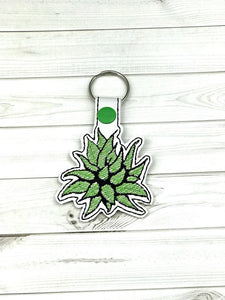 ITH Digital Embroidery Pattern for Aloe Succulent Plant Snap Tab / Key Chain, 4x4 hoop