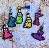ITH Digital Embroidery Pattern for Green NERDS Dude Fill Stitch Snap Tab / Key Chain, 4x4 hoop