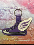 ITH Digital Embroidery Pattern for 3D Winged High Top Shoe Snap Tab / Key Chain, 4x4 hoop