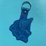 ITH Digital Embroidery Pattern for Pegasus Rearing Snap Tab / Key Chain, 4x4 hoop