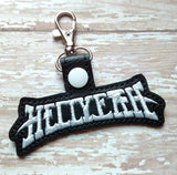 ITH Digital Embroidery Pattern for Hell yeah the Band Snap Tab / Key Chain, 4x4 hoop