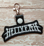 ITH Digital Embroidery Pattern for Hell yeah the Band Snap Tab / Key Chain, 4x4 hoop