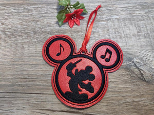 ITH Digital Embroidery Pattern for Conductor Mr Mouse Ornament, 4x4 hoop