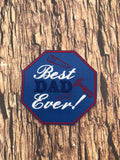 ITH Digital Embroidery Pattern for Best Dad Ever Coaster, 4x4 hoop