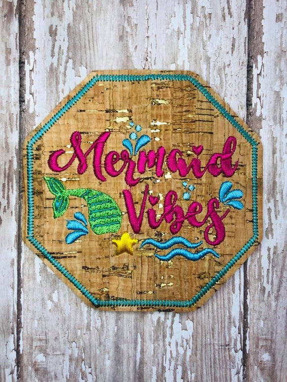 ITH Digital Embroidery Pattern for Mermaid Vibes Coaster, 4x4 hoop