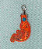 ITH Digital Embroidery Pattern for Set of 3 Mermaid Tails Snap Tab / Key Chain, 4x4 hoop