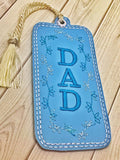 ITH Digital Embroidery Pattern for DAD Tir Leaf Motif Bookmark, 4x4 hoop