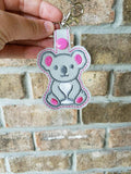 ITH Digital Embroidery Pattern for Koala Bear Snap Tab / Key Chain, 4x4 hoop