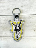 ITH Digital Embroidery Pattern for MJ with Silhouette Snap Tab / Key Chain, 4x4 hoop