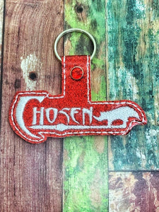 ITH Digital Embroidery Pattern for Buffy Chosen Snap Tab / Key Chain, 4x4 hoop