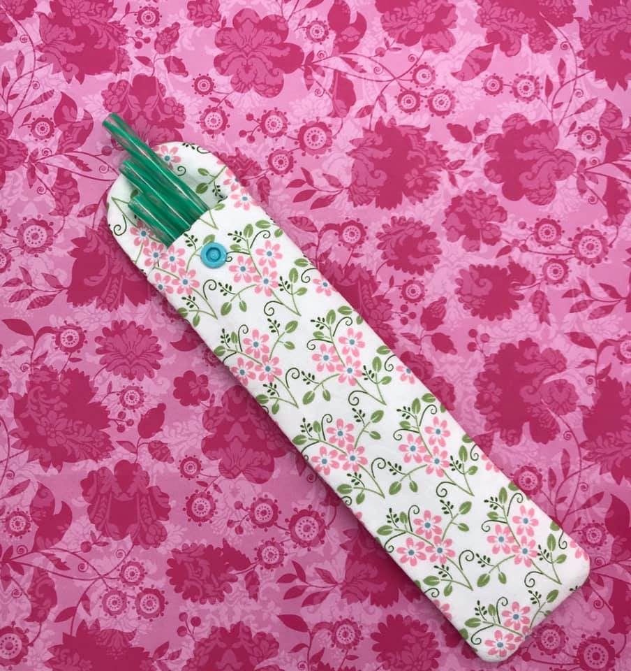 ITH Digital Embroidery Pattern for Reusable Straw Snap Case Fabric Ver ...