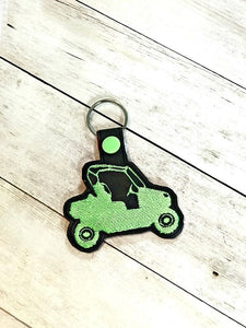 ITH Digital Embroidery Pattern for ATV Utility Side By Side Snap Tab / Key Chain, 4x4 hoop