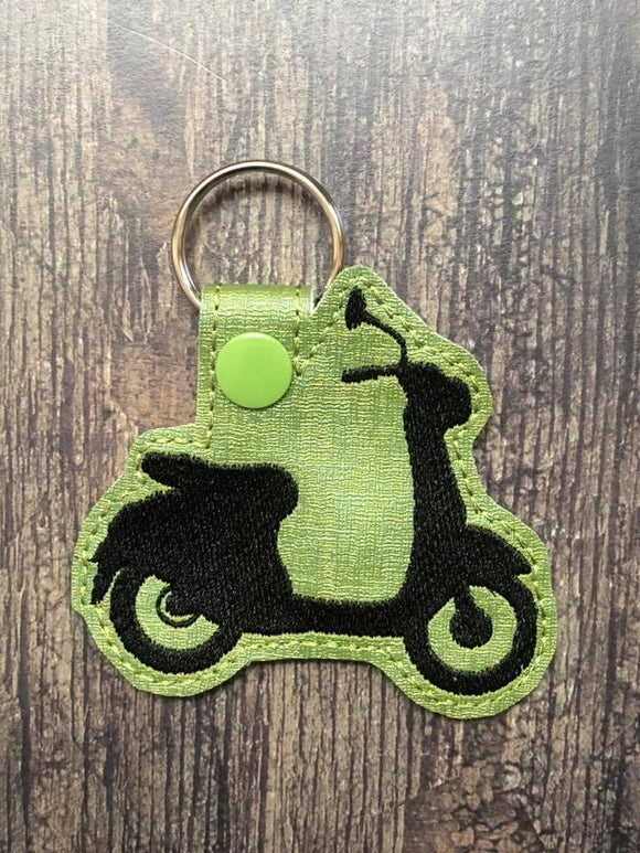 ITH Digital Embroidery Pattern for Scooter I Silhouette Snap Tab / Key Chain, 4x4 hoop