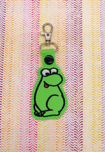 ITH Digital Embroidery Pattern for Green NERDS Dude Outline Snap Tab / Key Chain, 4x4 hoop