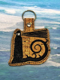ITH Digital Embroidery Pattern for Light Houses Set of 4 Snap Tab / Key Chain, 4x4 hoop