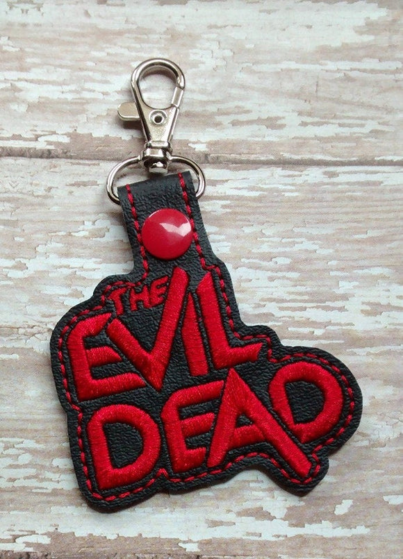 ITH Digital Embroidery Pattern for The Evil Dead Snap Tab / Key Chain, 4x4 hoop